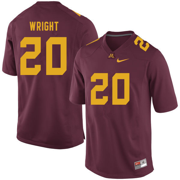 Men #20 Larry Wright Minnesota Golden Gophers College Football Jerseys Sale-Maroon